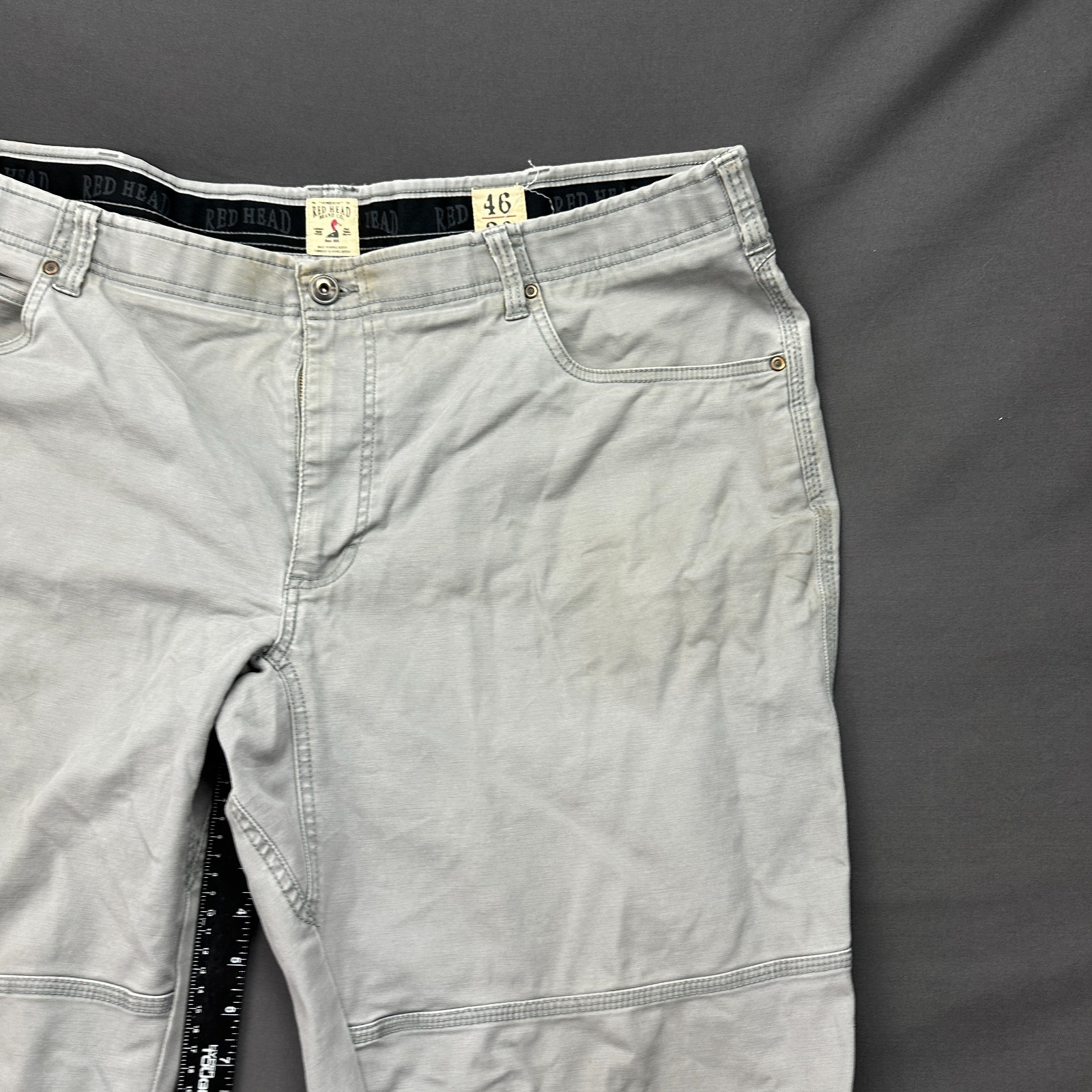 RedHead Ankle Pants Mens 46×30 Gray Straight Leg Outdoor Hiking Camping Casual