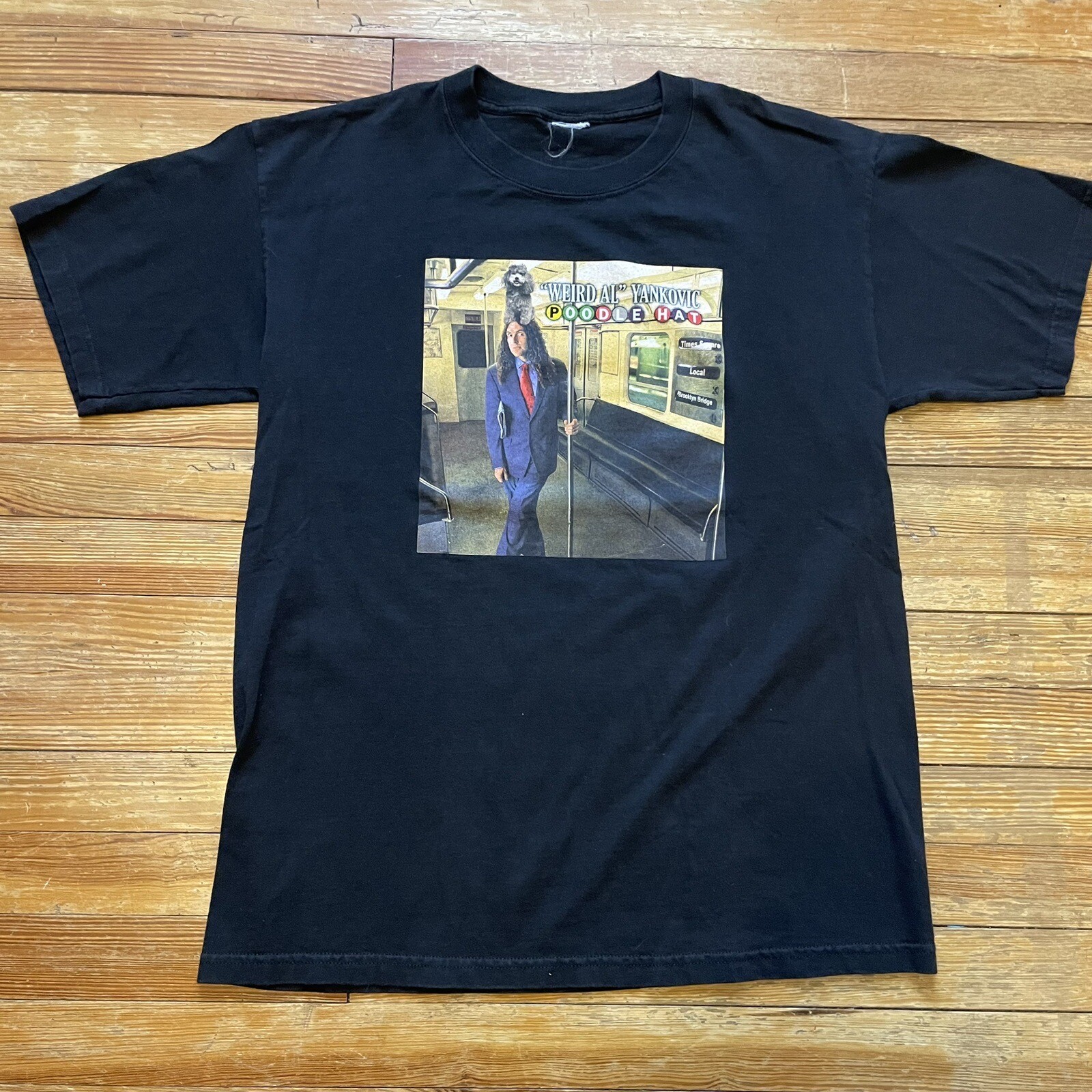 Vintage Weird Al Yankovic T-Shirt Size XL Comedy Rock Band Poodle Hat Tour 2003