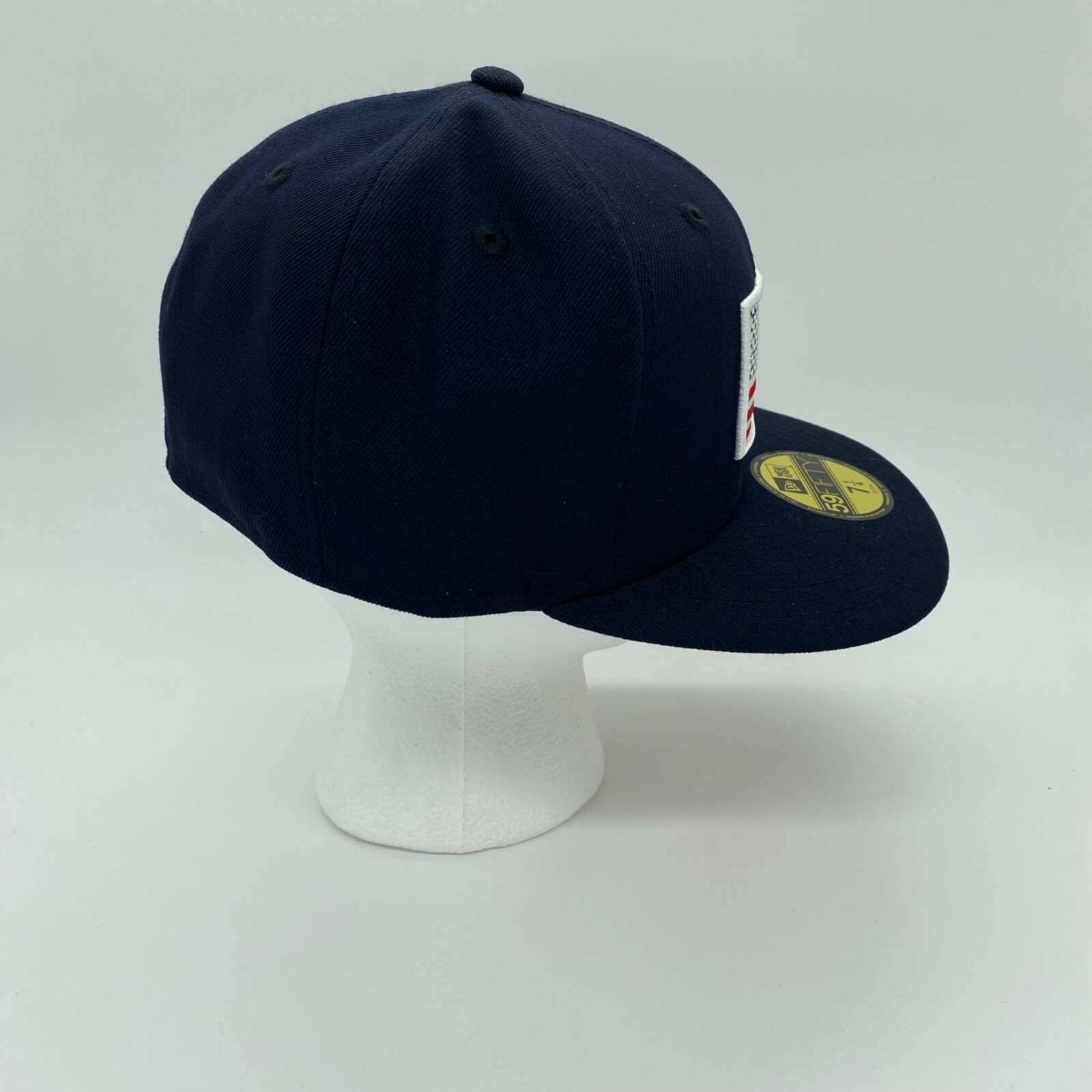 New Era 59Fifty American Flag Fitted Hat Cap Solid Blue Size 7 1/4 Mens