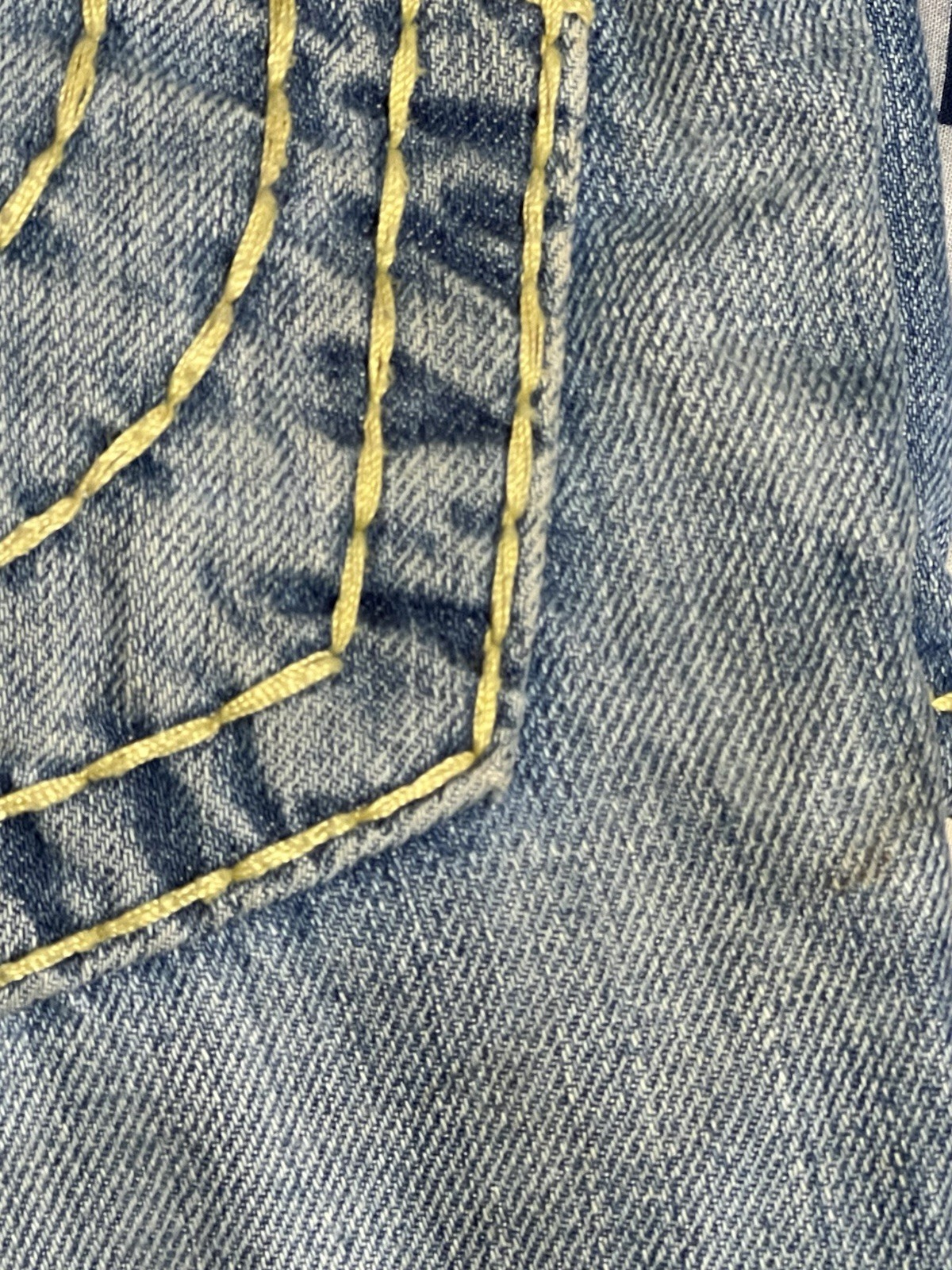 True Religion Ricky Super T Straight Leg Jeans Big Stitch Flap Pockets Size 32