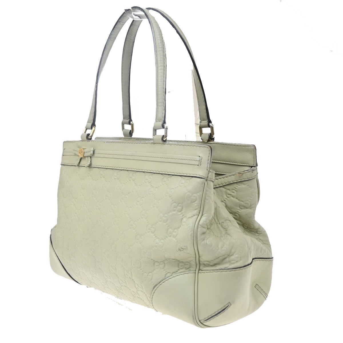 GUCCI GG Pattern Guccissima​ Mayfair Shoulder Bag Leather White Italy 62KD551