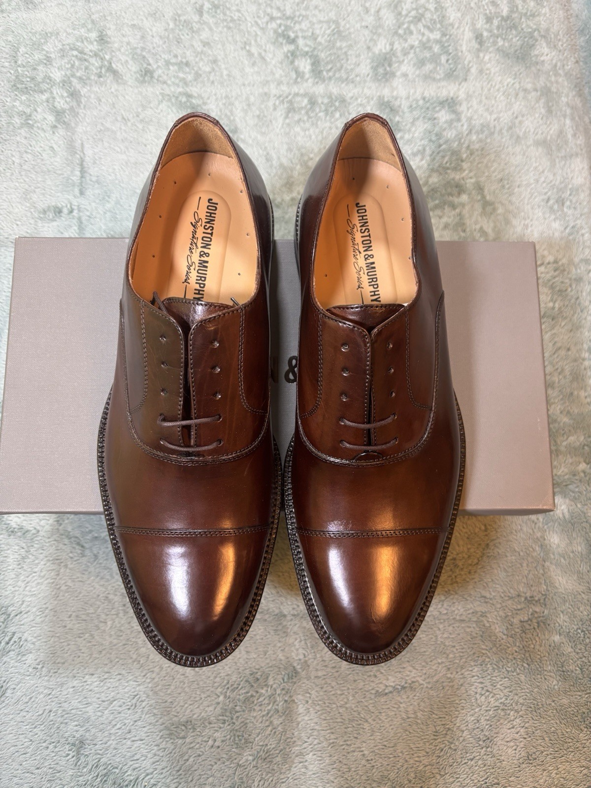Johnston & Murphy Dawson Cap Toe Oxford Dark Brown Leather Men’s 9.5 M