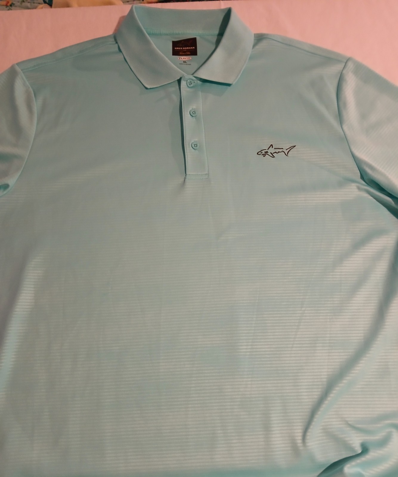 Greg Norman Tasso Elba Play Dry Short Sleeve Golf Polo XL Aqua