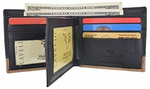 Men’s Center Flap Double ID Bifold Premium Leather Wallet