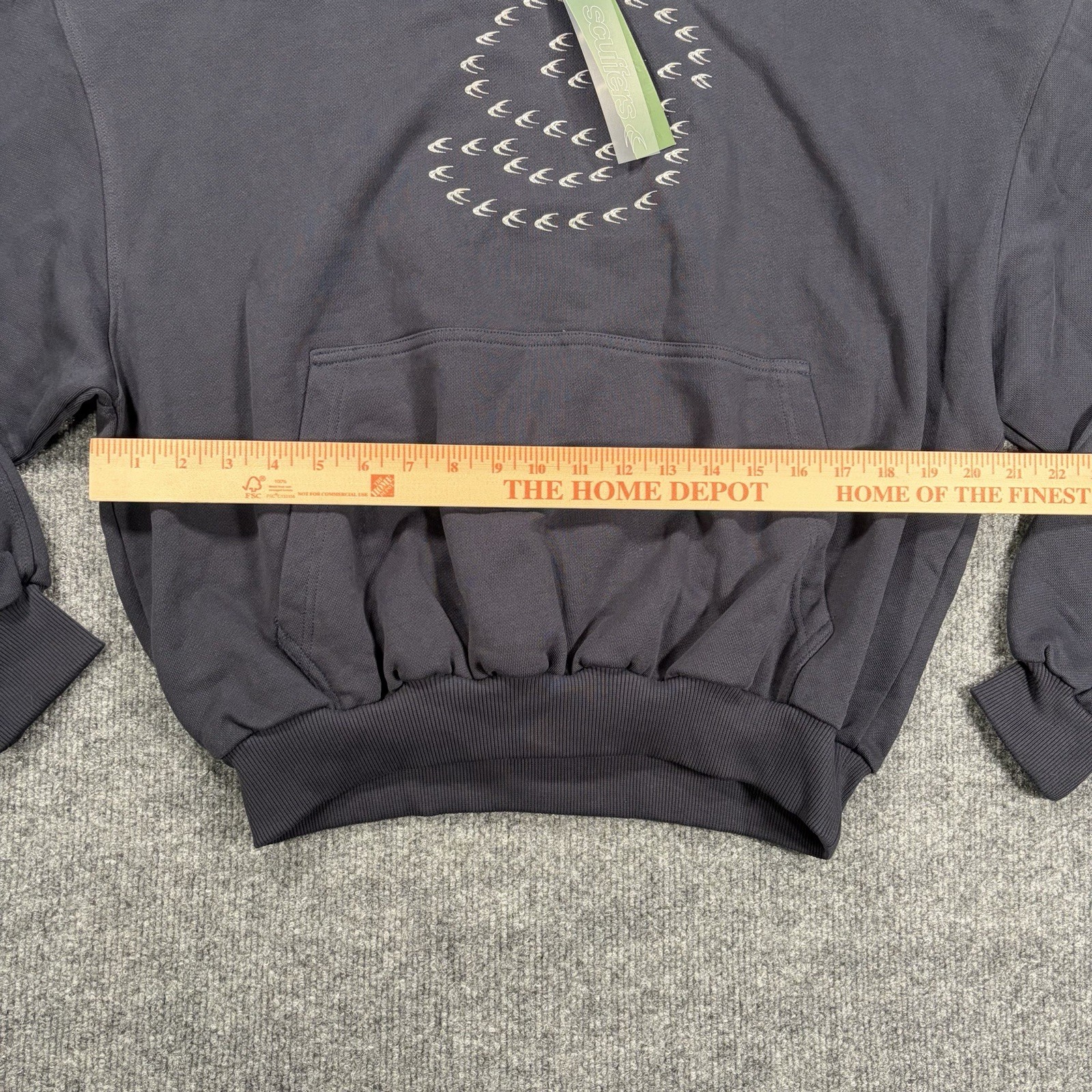 Scuffers Medium Navy Blue Cotton Pullover Hoodie Graphic Print Kangaroo Pocket
