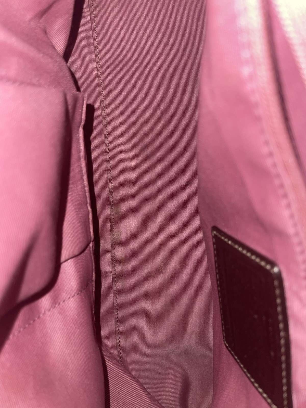 Coach Soho Signature Monogram Brown Satchel Top Handle Zip Pink Lining Bag