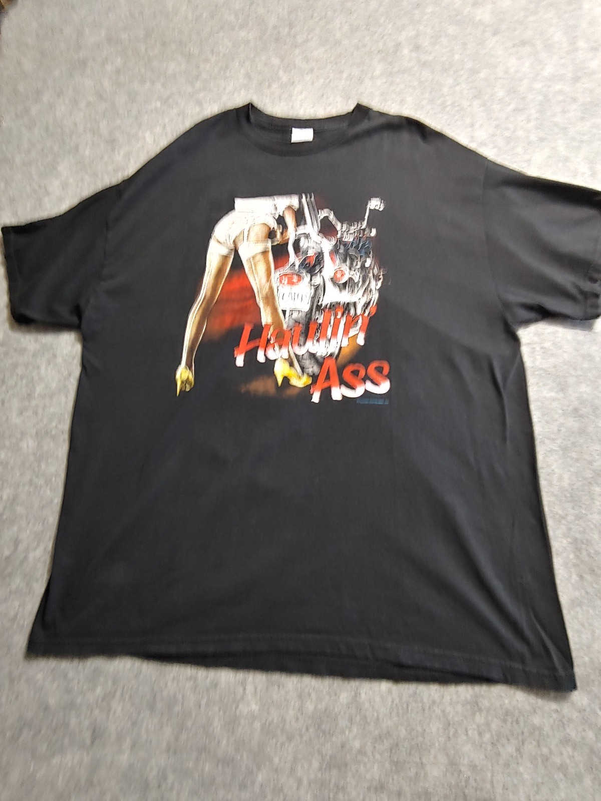 Thunder Sportswear Shirt Mens XL “Haulin Ass” VTG Biker Motorcycle Black