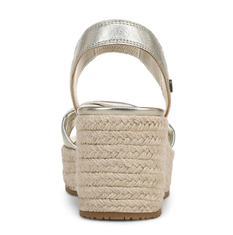 Vionic’s Darla Espadrille Wedge Sandal, Gold Leather