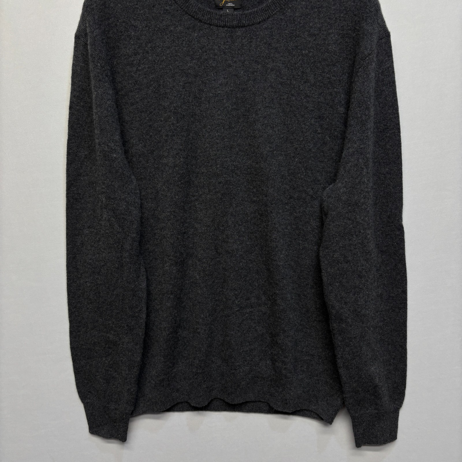 J. Crew Men 100% Cashmere Pullover Sweater Size Large SP24 Gray D108 -24