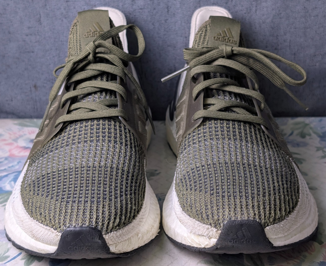 adidas UltraBoost 19 Olive Men’s 11 Primeknit Running Shoes Gym Sneakers F35243