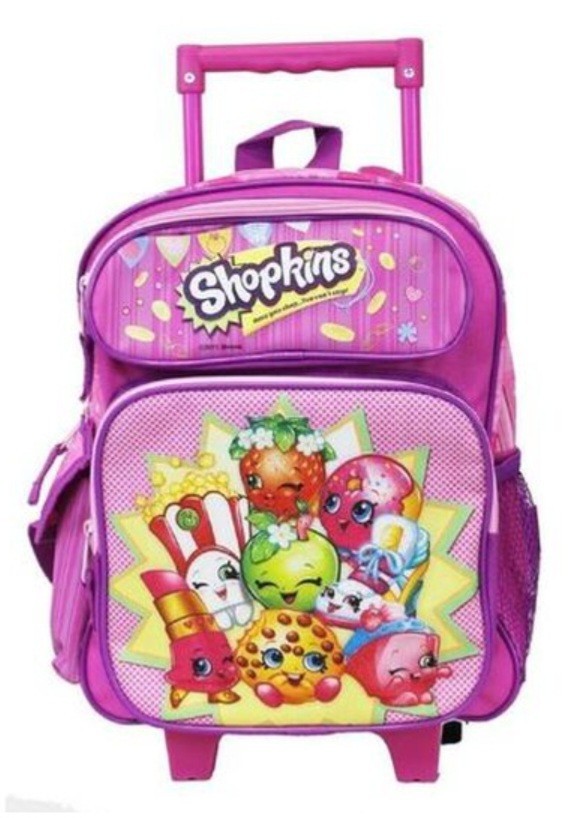 Shopkins Large 16″ inches Rolling Backpack New with Tags Licensed Product