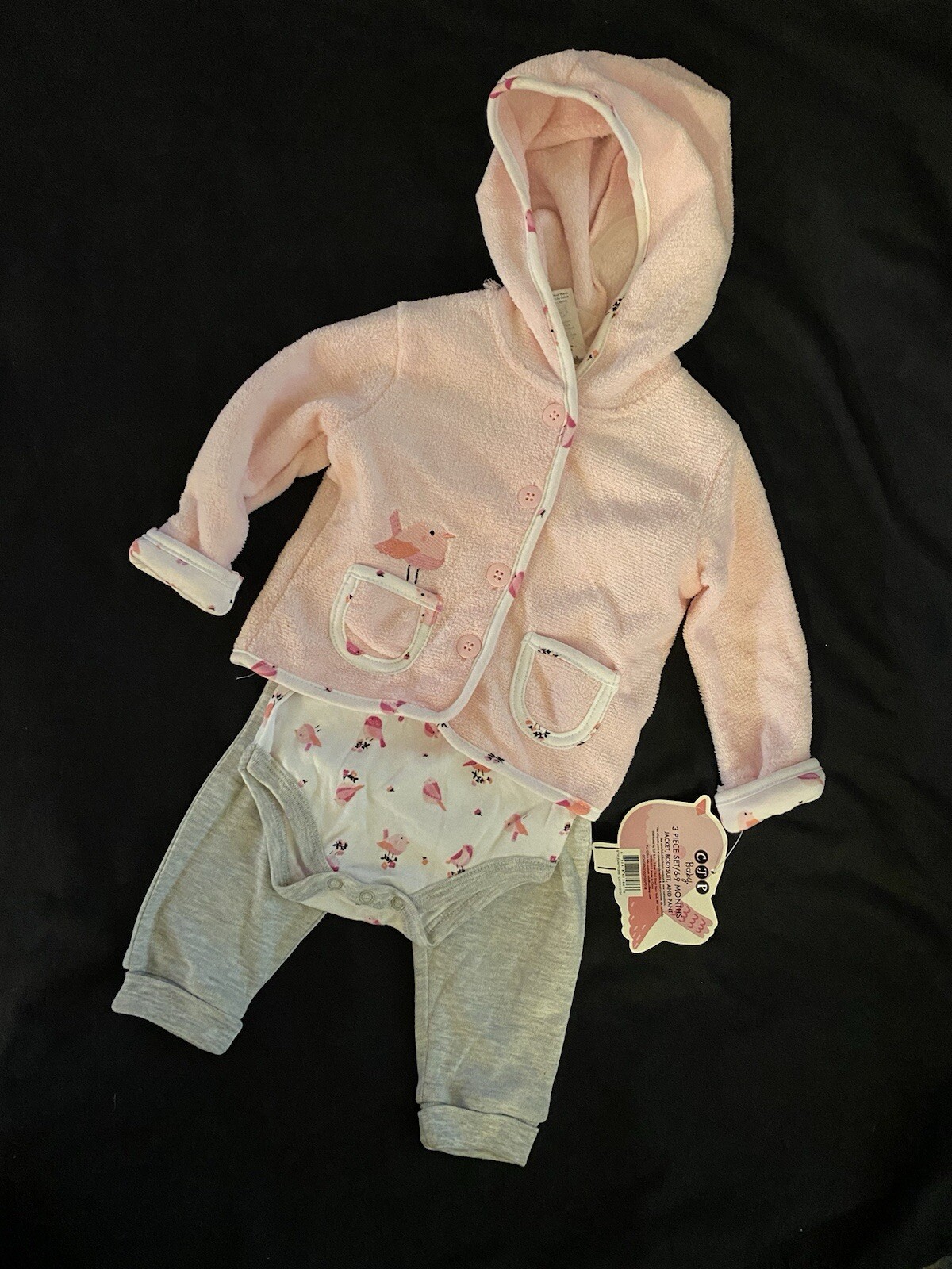 CJP Baby Toddler Girls 3 Piece Set New Size 6-9 Months