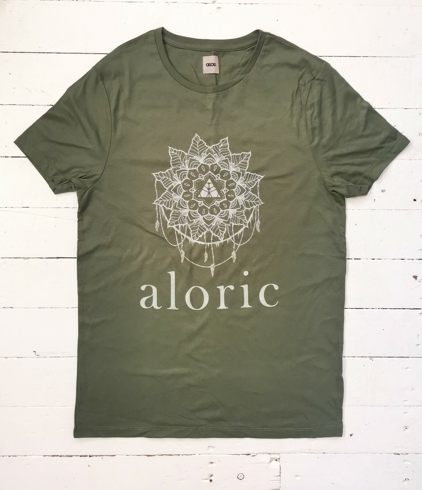 Women’s MANDALA T-SHIRT asos black grey khaki blue gildan yoga geometry S SMALL