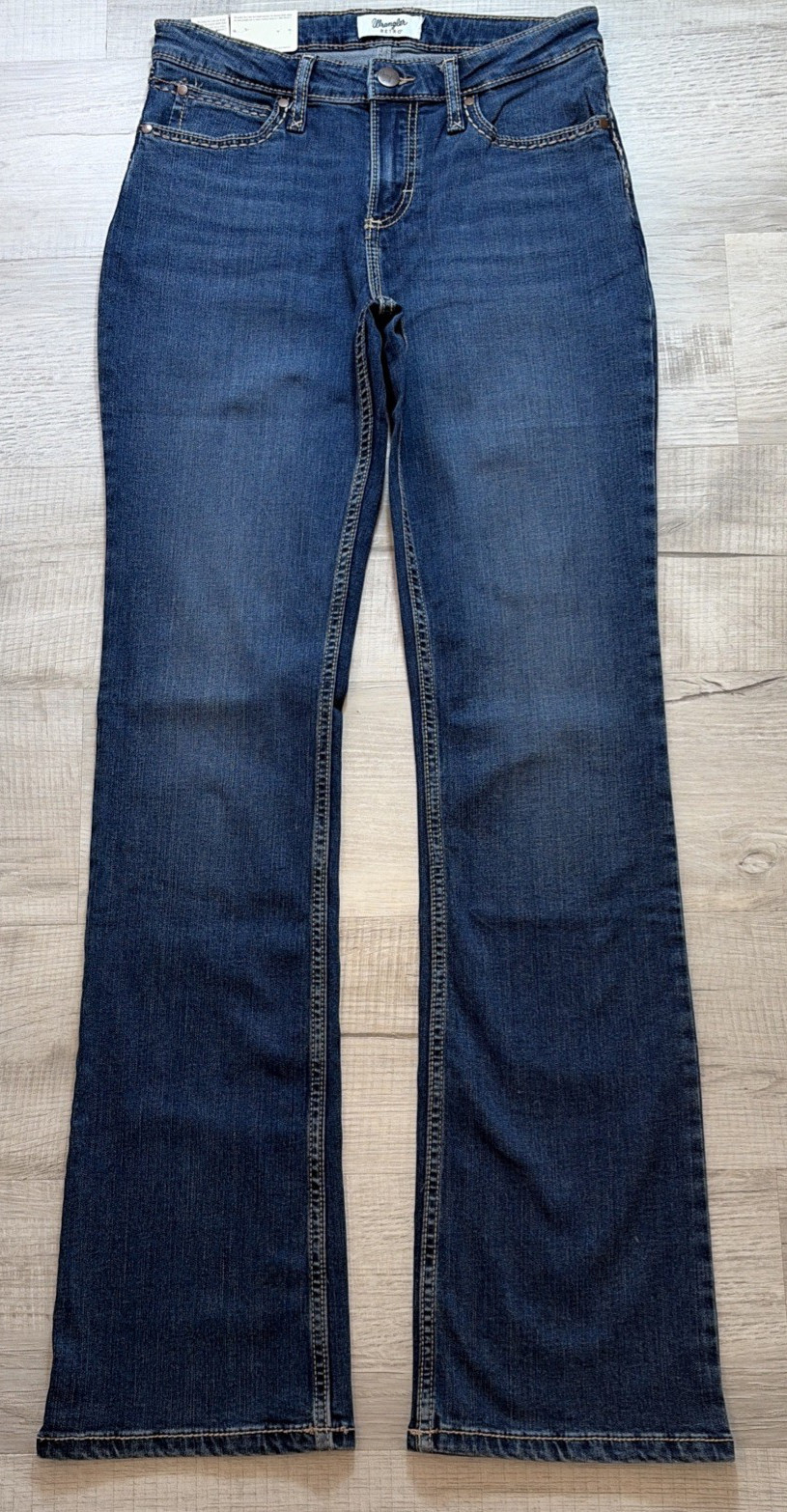 NWT WRANGLER RETRO MAE MID RISE BOOT CUT JEANS WOMENS 29 / 7 X 34 WESTERN RODEO