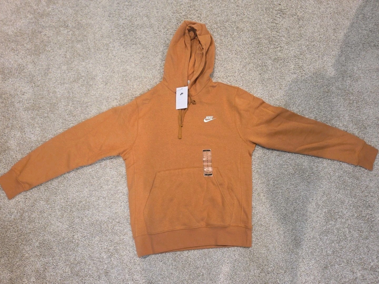 NEW Nike Sportswear Club Fleece Pullover Hoodie Mens Large Rust
