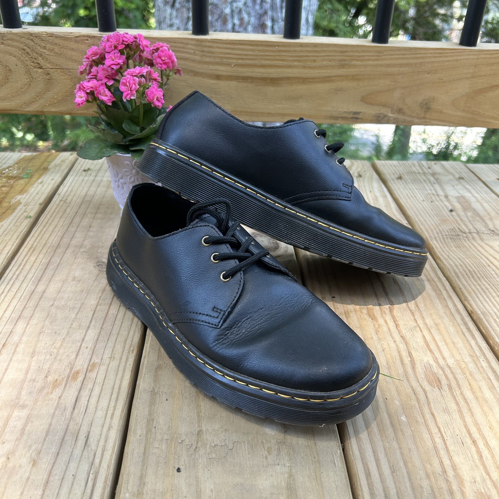 Doc Dr. Martens Zavala Lo 3-Eye Oxford Shoes Black Leather EU 39 M7 L 8