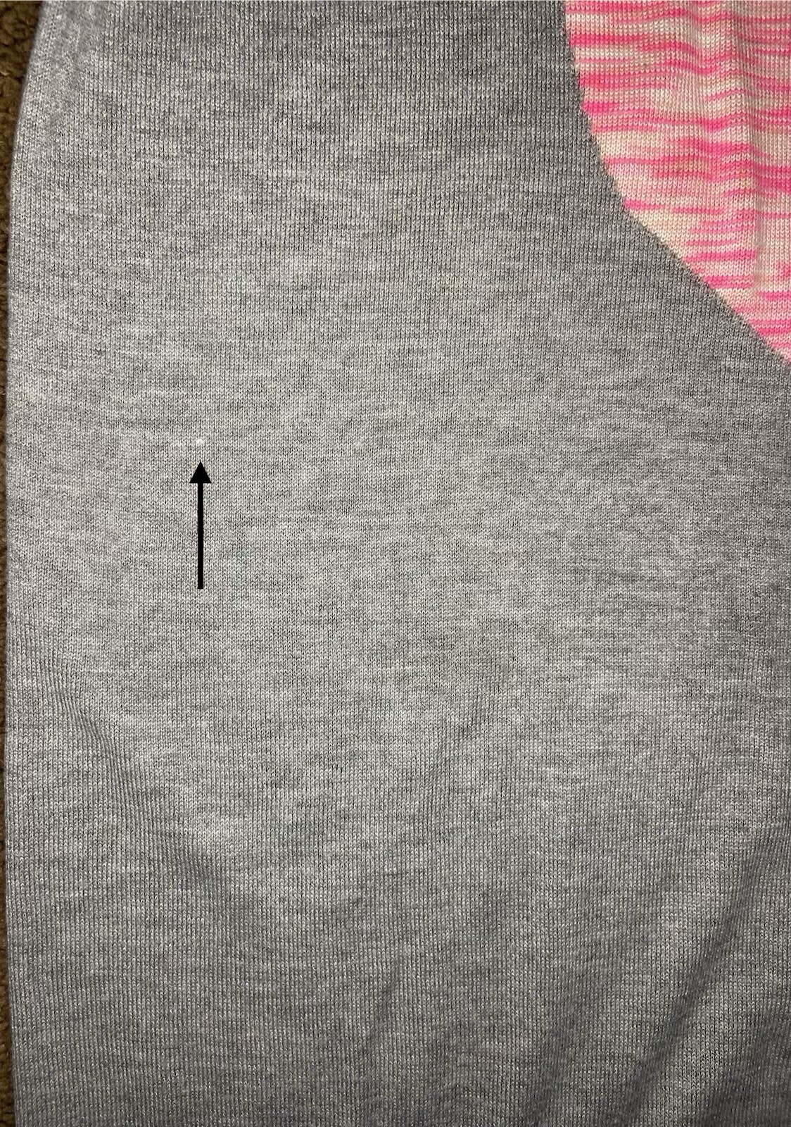 Torrid women’s Sz:1 Gray Knit Sweater Pink space dye heart Pullover Plus Size