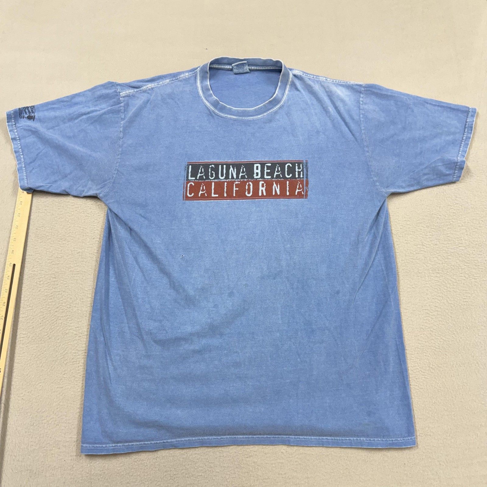 Crazy Shirts Laguna Beach Shirt Mens XL Blue California Graphic Double Sided Tee