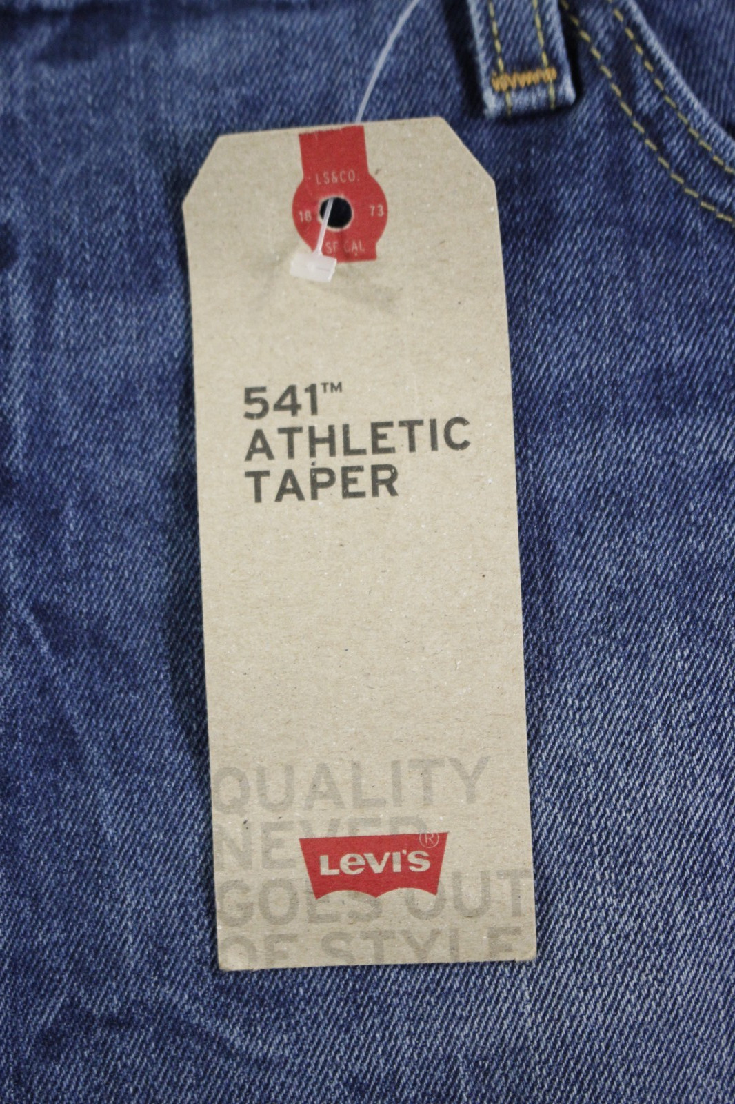 New Levi’s Jeans Men’s 44×34 Athletic Fit Taper 541 Stretch Distressed Med Wash