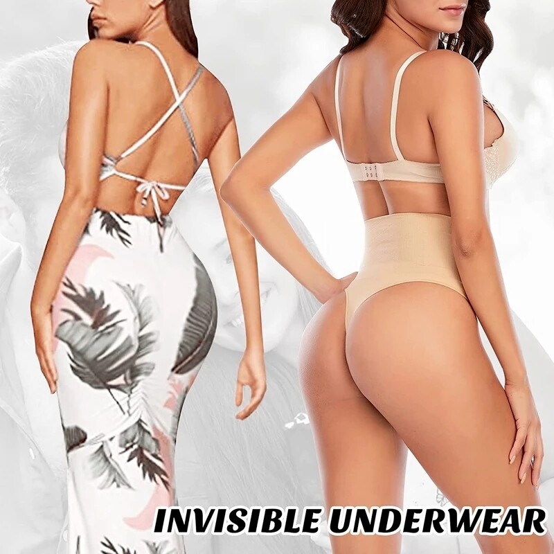 2 Pack Women High Waist Tummy Control Thong Butt Lifter Body Shaper Sexy Shorts