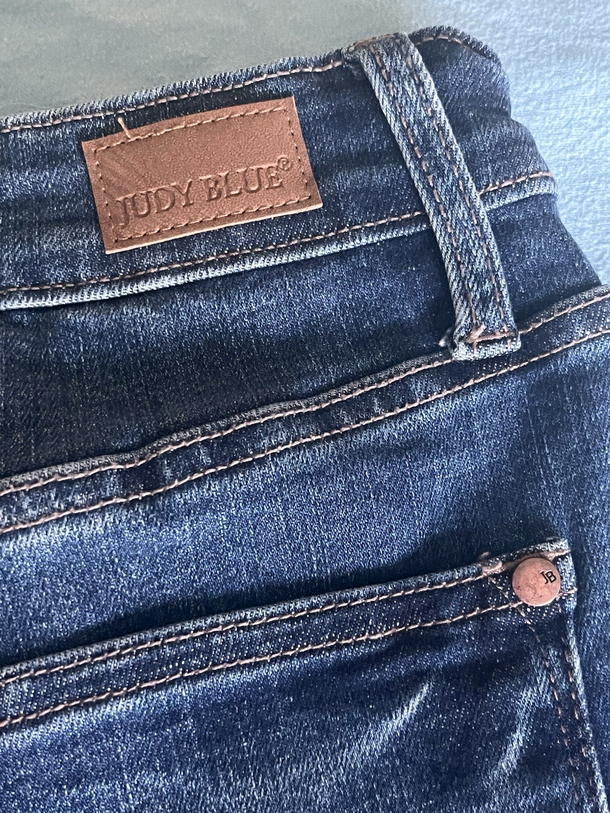 Judy Blue Jeans Womens Control Top Flare Bootcut Size 14W Frey Hem Denim Jeans