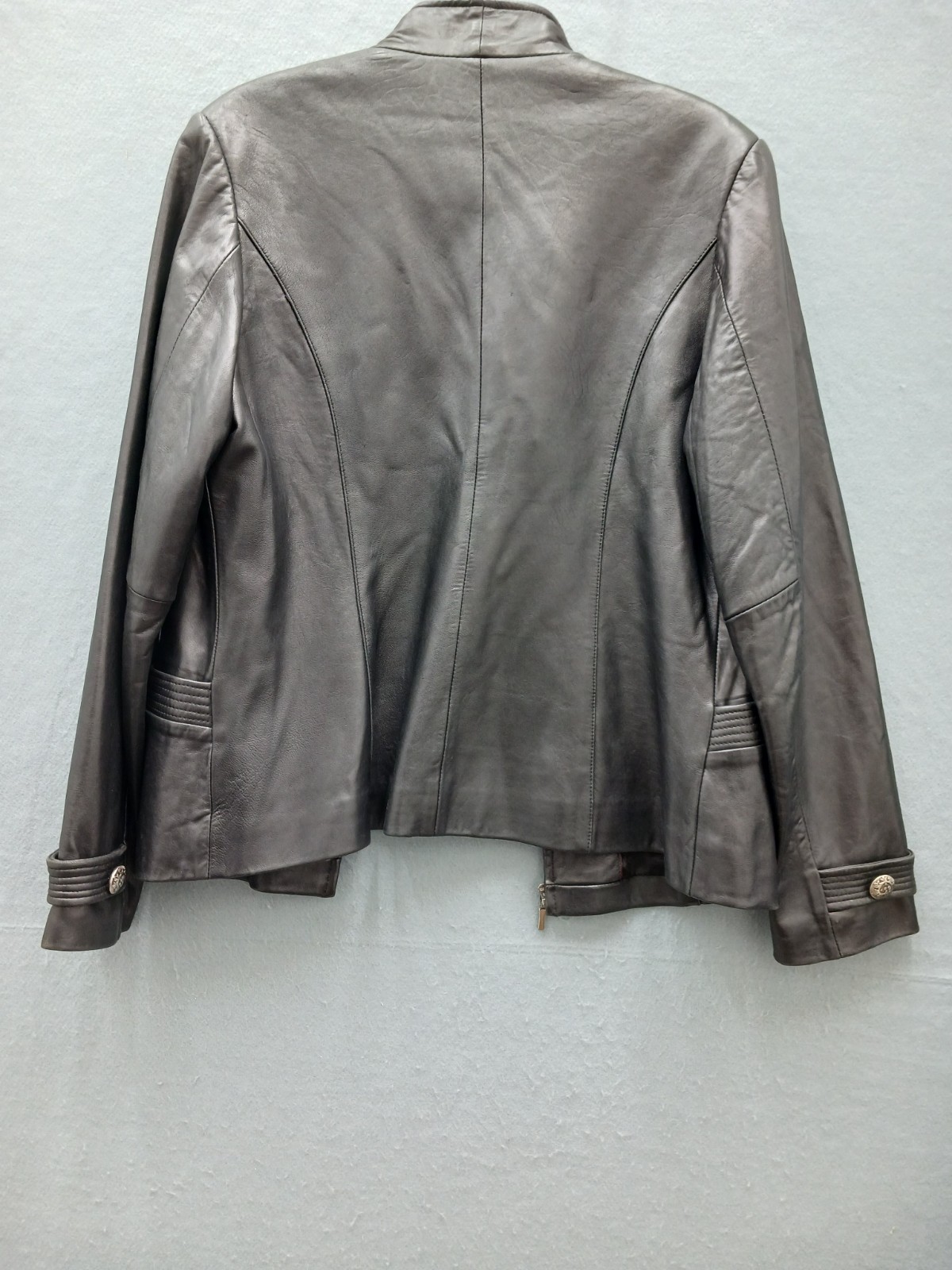 Unknown Women’s Jacket Size S Gray Moto Zip Front Casual Classic Stylish
