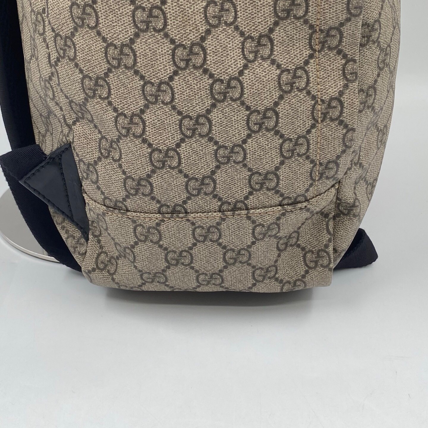 Gucci Sherry Ophidia GG Supreme Monogram Backpack Beige Canvas Web Black 051809