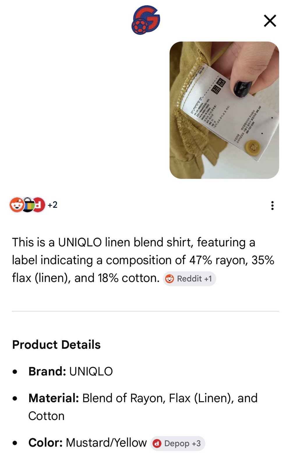 Uniqlo Linen Blend Volume Short Sleeve Blouse Womens Size Large Mustard Yellow