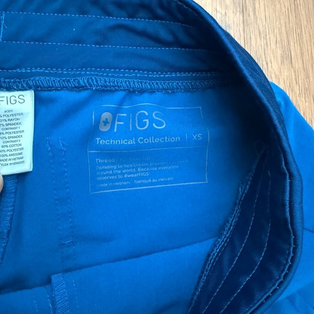Figs XXS Casma Top XS Zamora Jogger Pants Alps Blue Scrubs Limited Edition