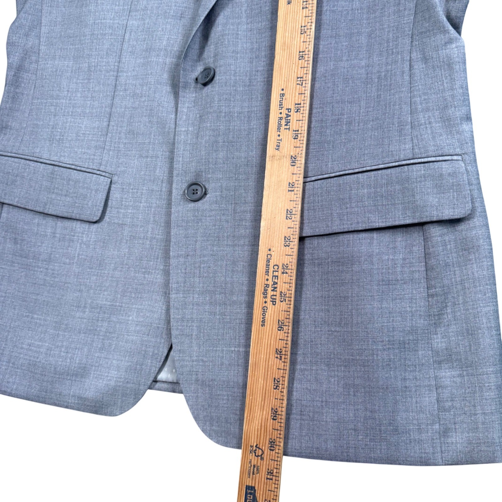 Rogue & Co Mens Gray Suit 40 Super 140s Virgin Wool 2 Button Modern Tailored