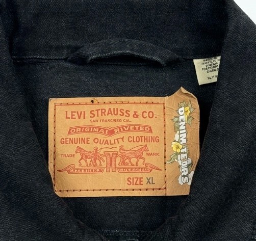 Denim Tears x Levi’s Type II Cotton Wreath Trucker Jacket Black Mens Size XL