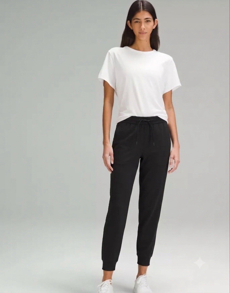Lululemon Soft Jersey Classic Fit Mid Rise 7/8 Joggers UK Size 14 – Black