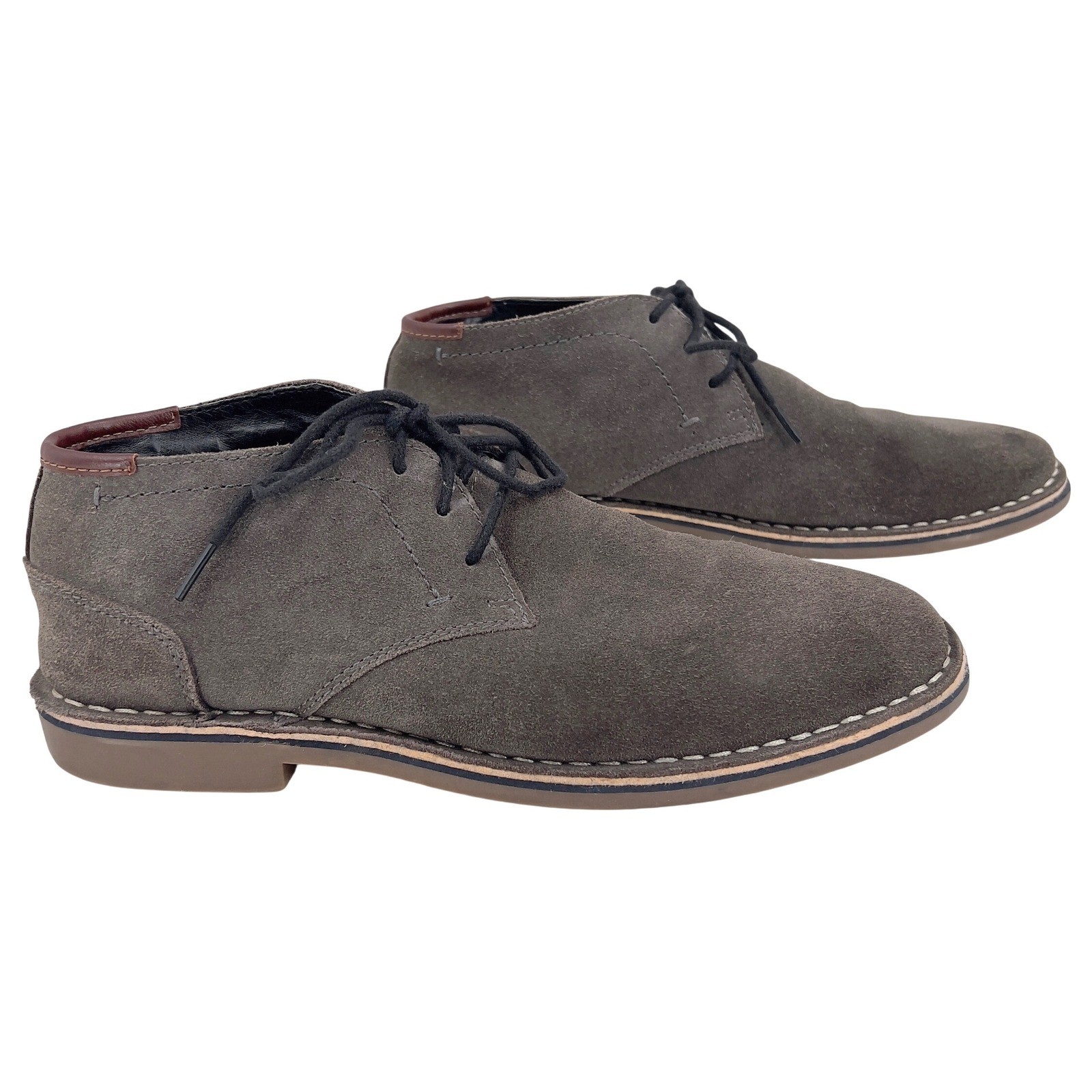 Kenneth Cole Reaction Mens Desert Sun Chukka Boots Grey Suede Leather Trim 9 M