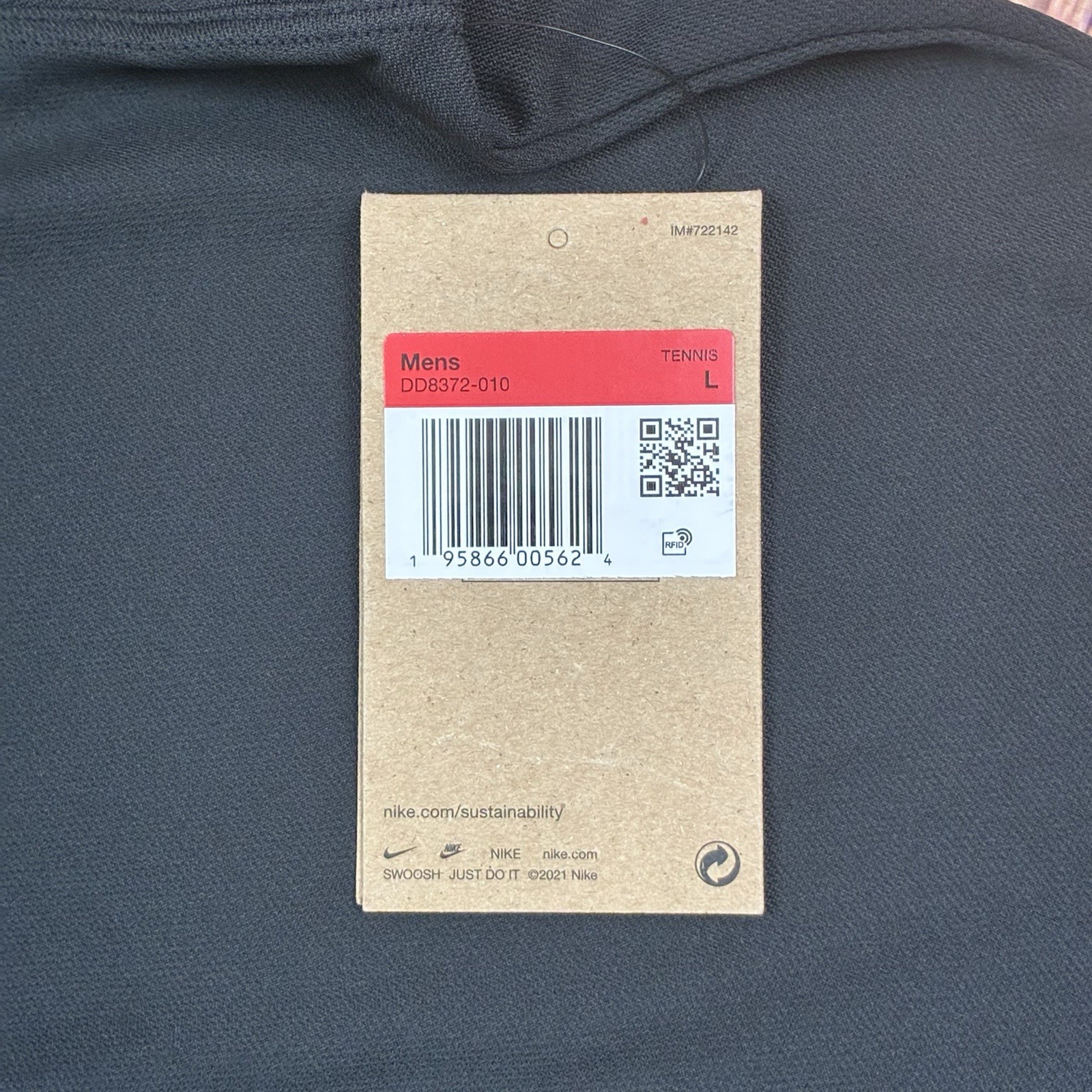 Nike Dri-FIT Mens Victory Solid Tennis Polo Shirt Black White Swoosh L DD8372