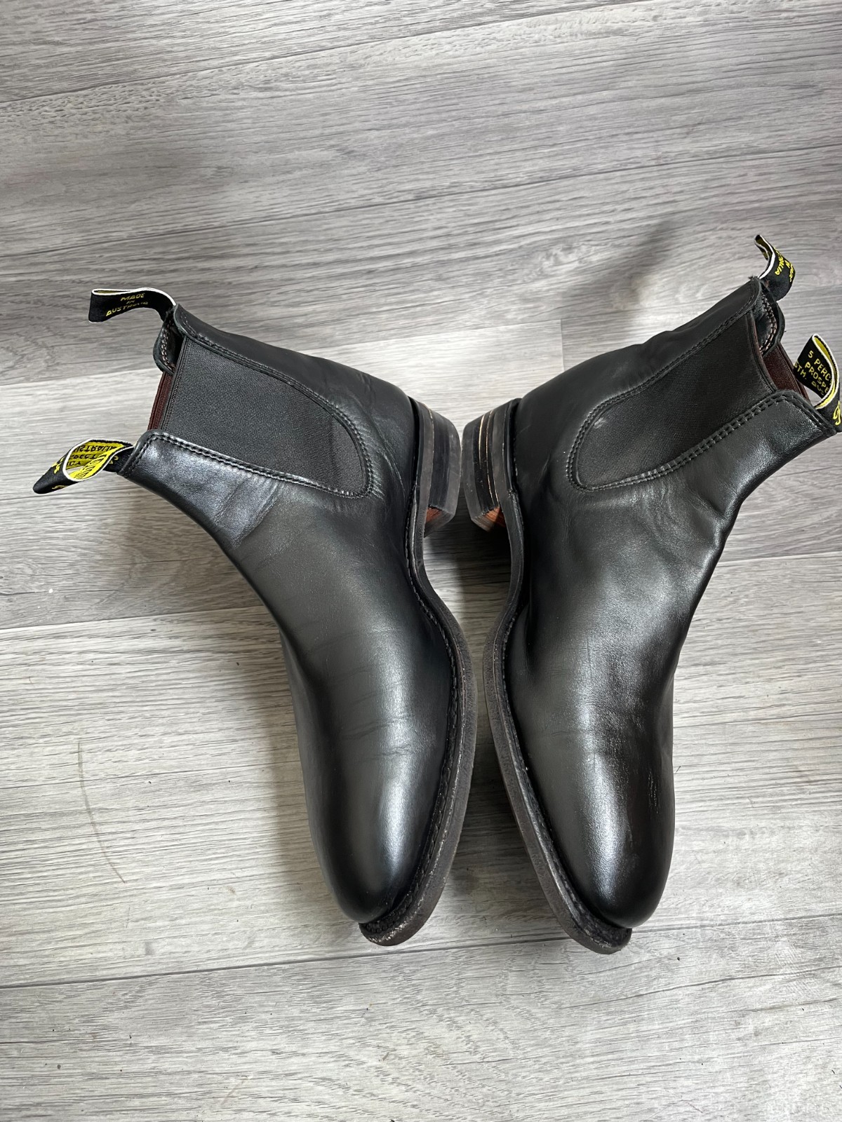 R.M williams comfort craftsman black leather chelsea boots uk 8.5G
