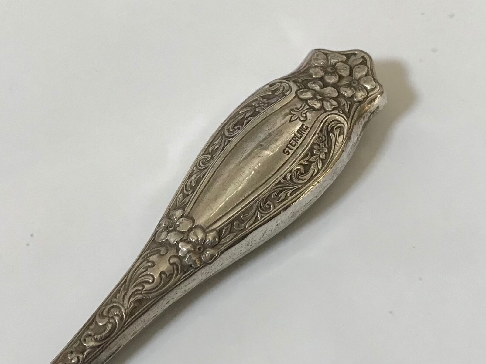 Antique Victorian Ornate Sterling Silver Handle Shoe Button Hook