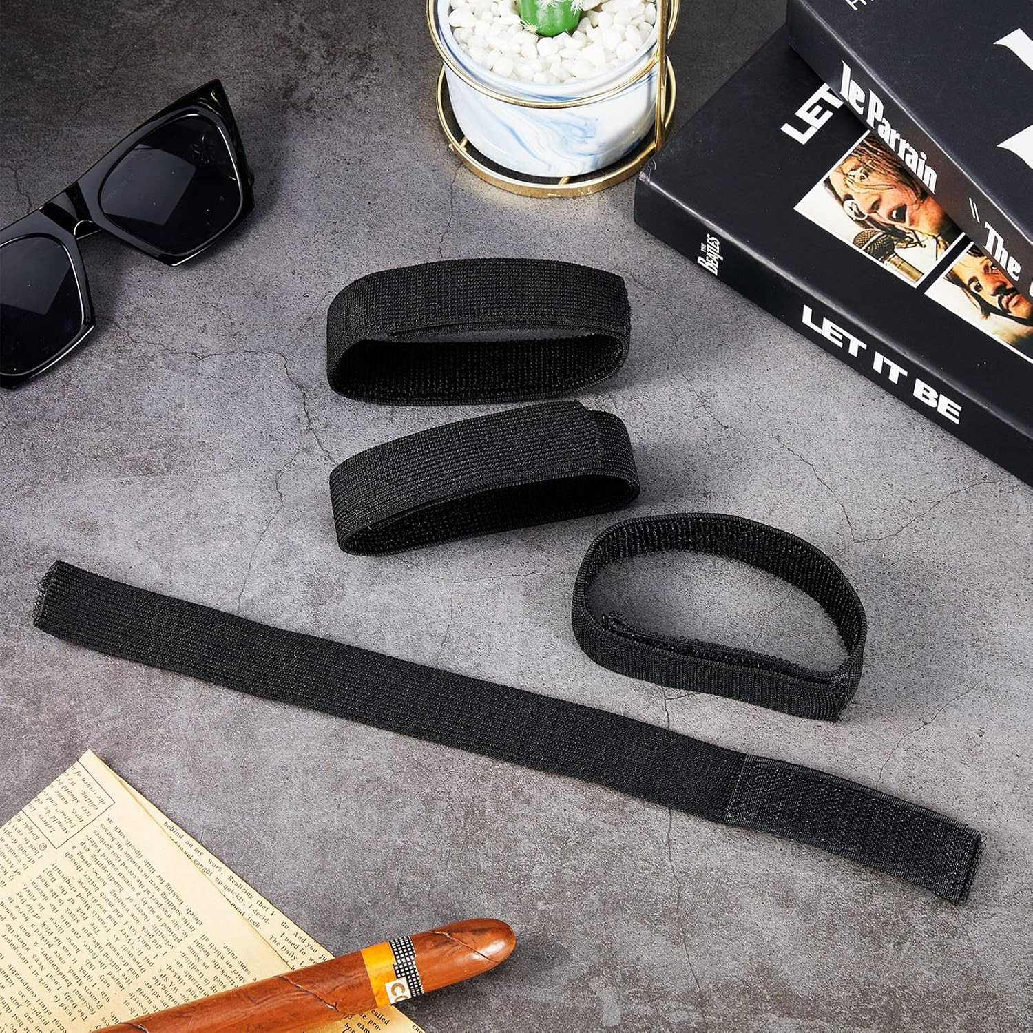 Black Boot Blousers – 2 Pairs Elastic Straps for Hunting, Hiking, Cycling