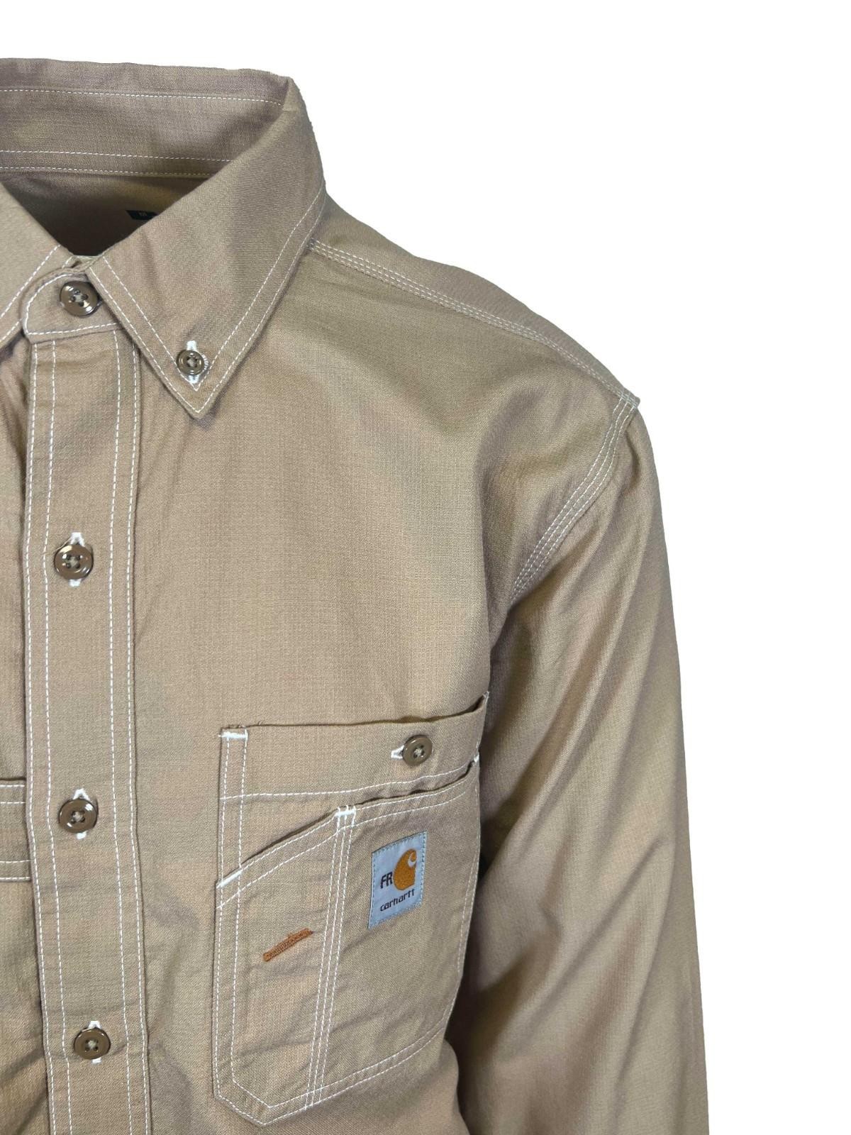 Carhartt FR Men’s Dark Khaki Shirt Flame Resistant Long Sleeve Lightweight (S04)
