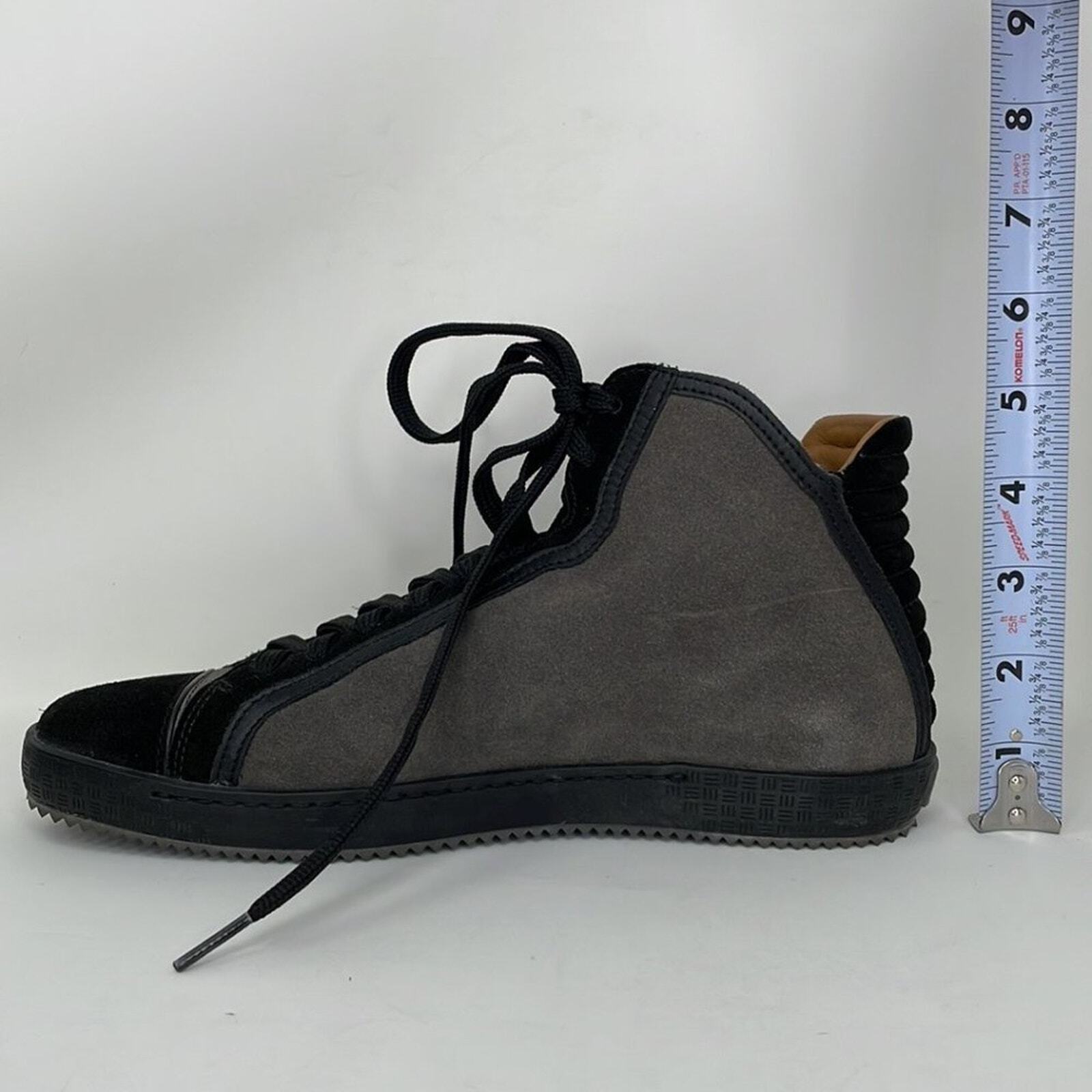 Alberto Guardiani Sneakers Shoes Gray Black Suede Leather Size 37