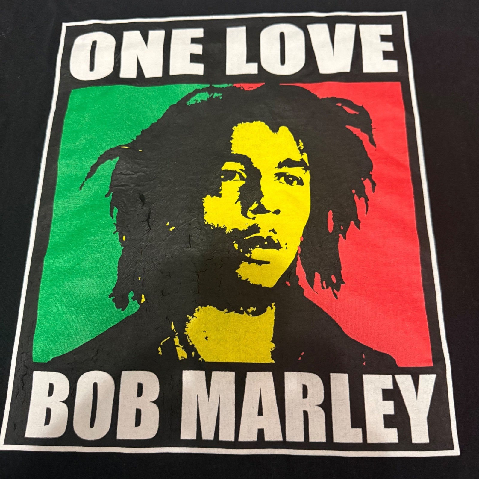 Bob Marley Y2K One Love Graphic T-Shirt Mens 5XL Black Alstyle Reggae Rasta Tee