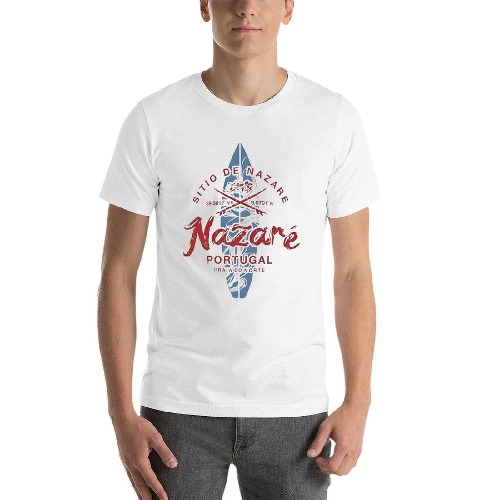 Lisbon Portugal Retro Surf Graphic T-Shirt Vintage Beach Surfing Tee
