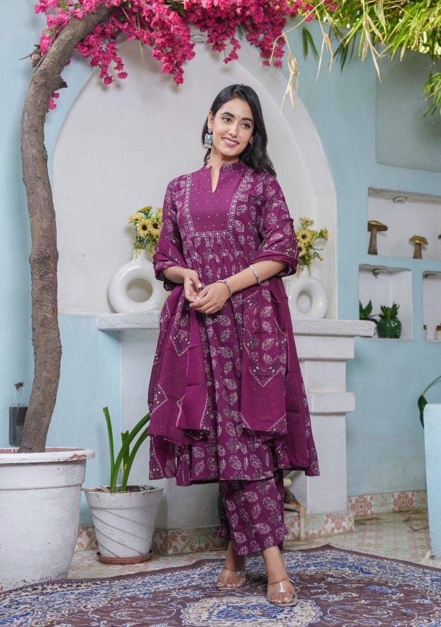 Plus Size Kurta Palazzo With Designer Dupatta Set, Pakistani Salwar Kameez Suit