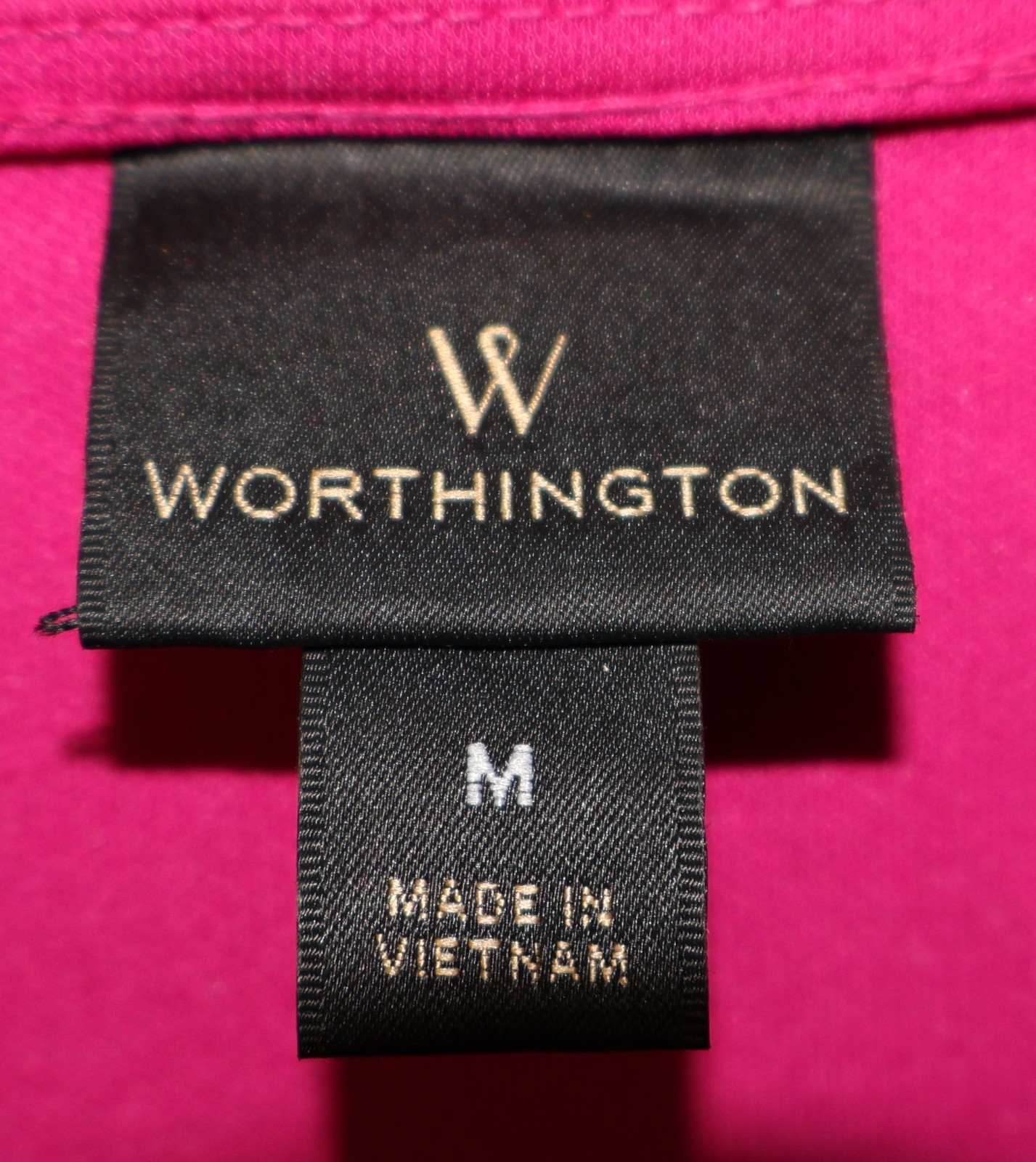 Worthing Hot Pink Pleated 3/4 Sleeve Top Size M
