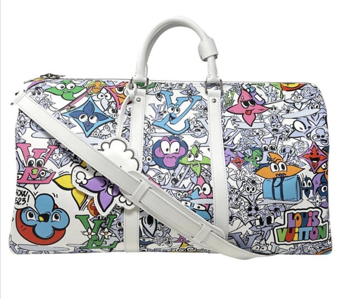 LOUIS VUITTON 2023 Comics White Multi Monogram Keepall Bandouliere 50 BRAND NEW