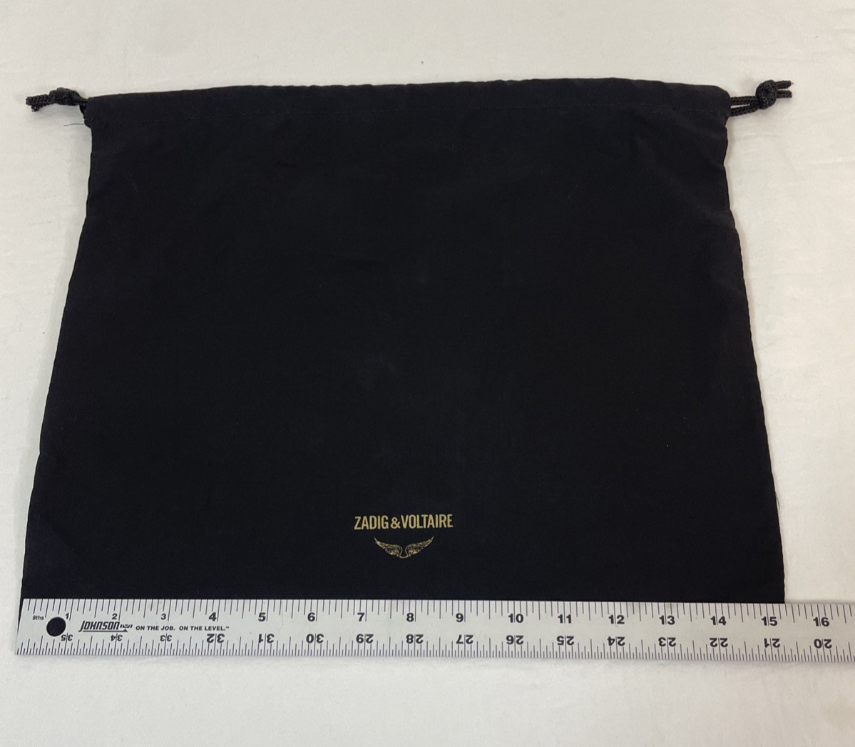 Zadig & Voltaire Dust Bag Black Cinch Top 15 1/2″ x 13″ BAG ONLY