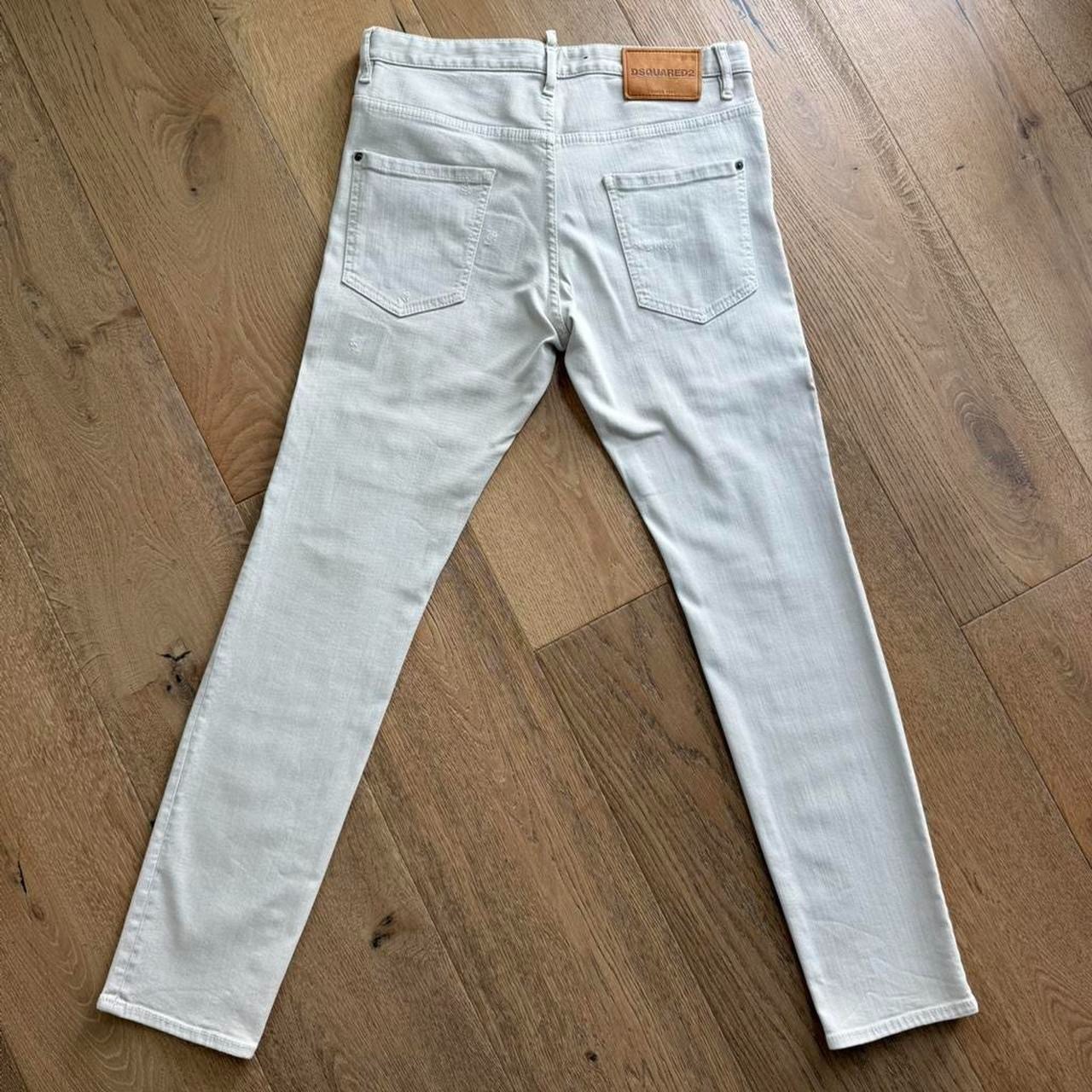 DSQUARED2 Men’s Bone Grey Distressed Jeans | EU 50” = US 34” (waist) | UNWORN!