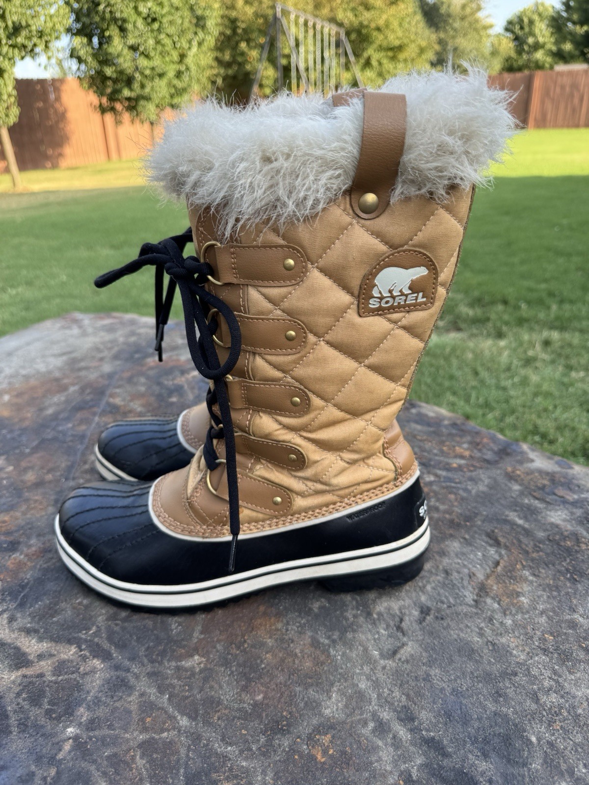 Sorel Tofino II Cate Waterproof Fur Lined Canvas Tall Duck Winter Boot Size 9