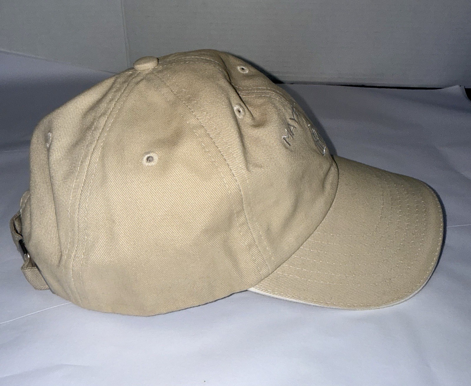 MAYBACH MERCEDES- BENZ Embroidered Logo Beige White Curved Dad Hat Adjustable OS