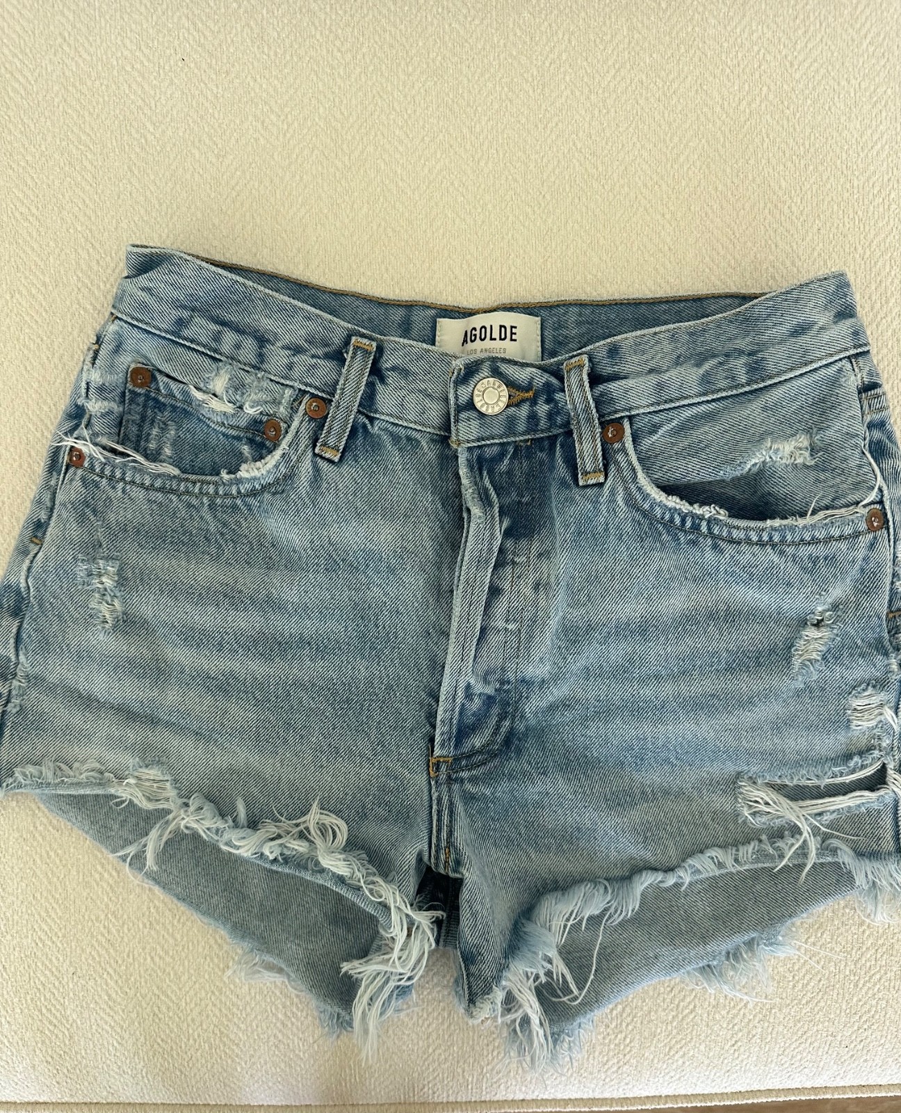 AGOLDE PARKER used jean shorts size 25 color swapmeet