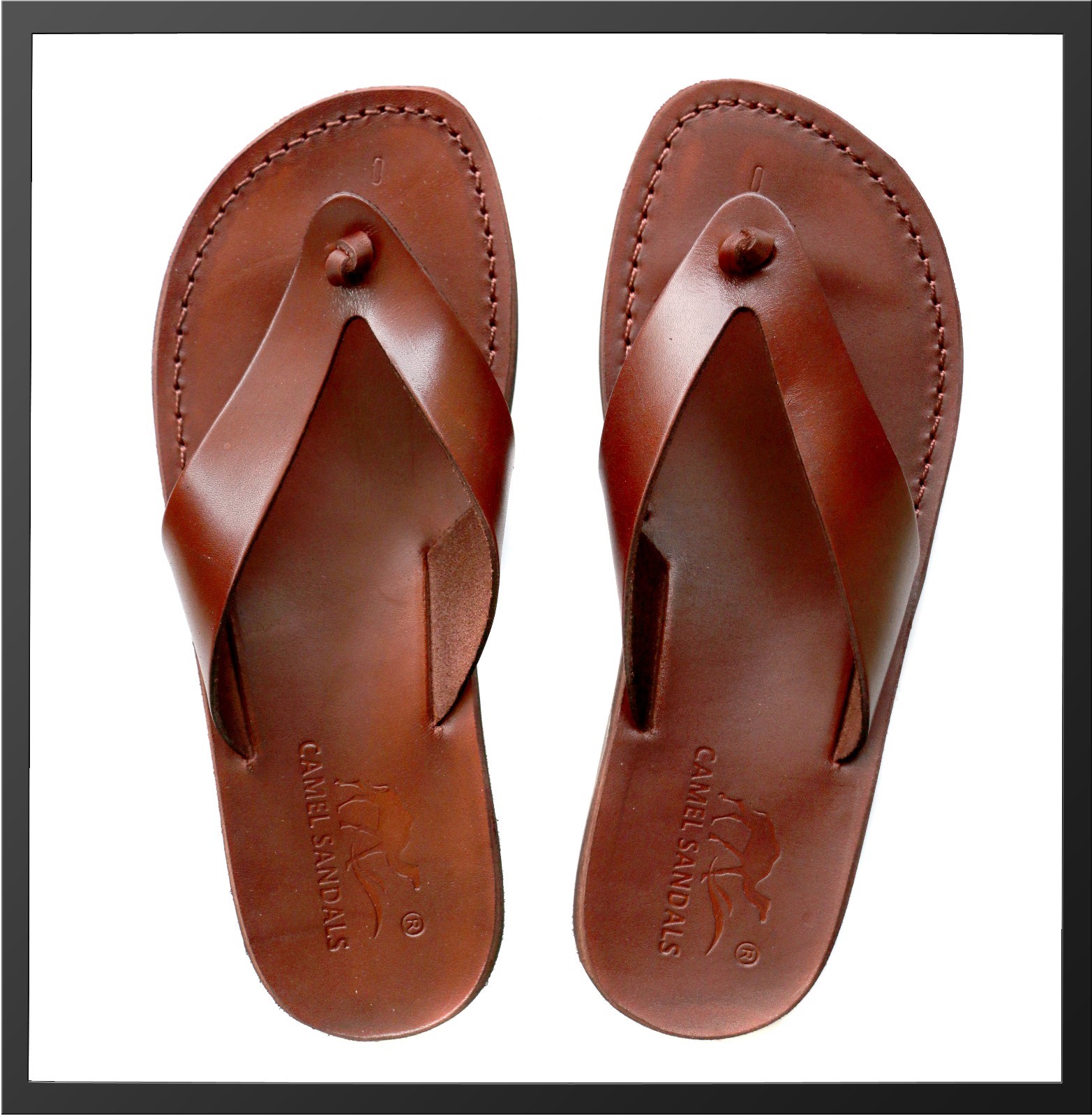 Brown Leather Roman Gladiator Jesus Sandals Strap Handmade US 5-16 EU 36-50